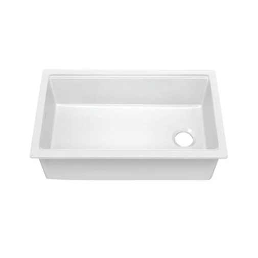 33 Kraus Turino white undermount fireclay single bowl sink