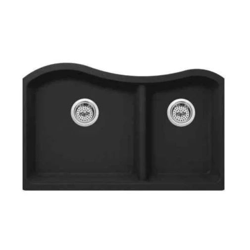 60 40 Dual Bowl in Black Granite Composite