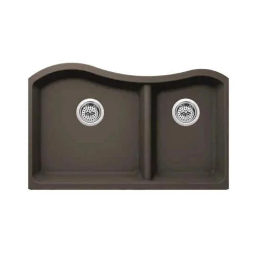 60 40 Dual Bowl in Brown Granite Composite