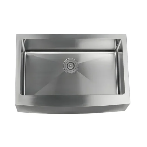 Apron Front Farmhouse Single Bowl in Stainless Steel