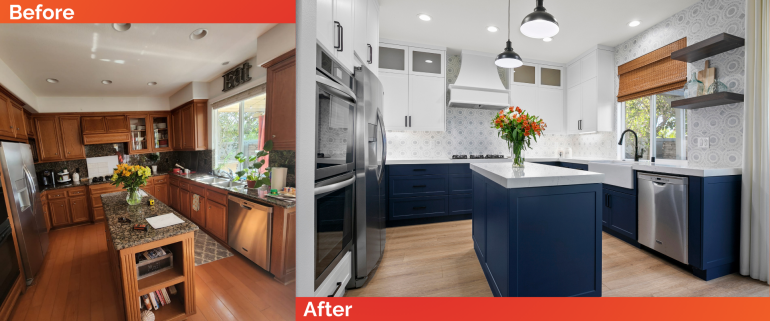 2 Elegant Kitchen Redesign with Navy Accents3