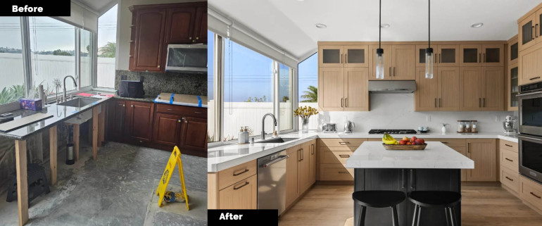 Stylish Kitchen Redesign with Spacious Layout