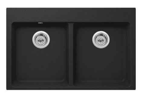 50/50 Dual Bowl in Black Granite Composite