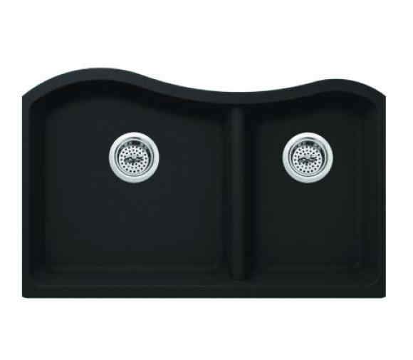 60/40 Dual Bowl in Black Granite Composite