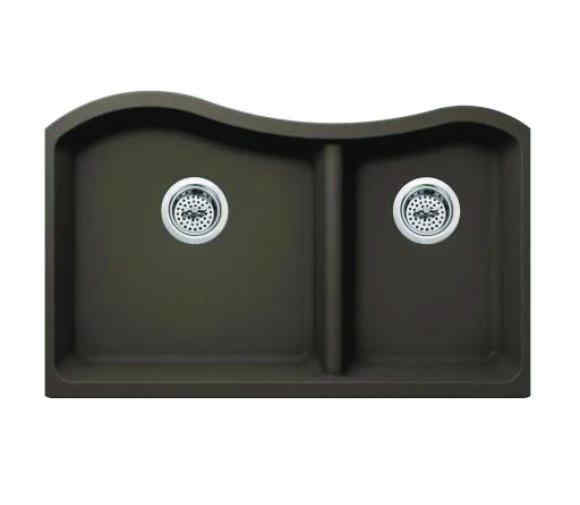 60/40 Dual Bowl in Brown Granite Composite