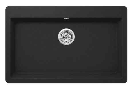 Single Bowl in Black Granite Composite