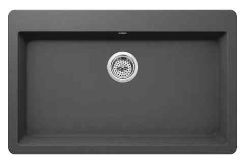 Single Bowl in Grey Granite Composite